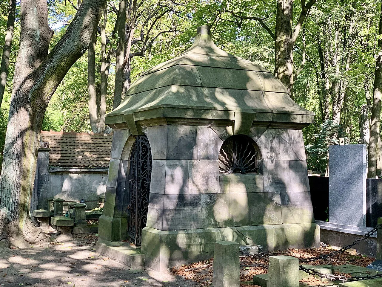 A tomb chapel at Powązki Cemetery in Warsaw.