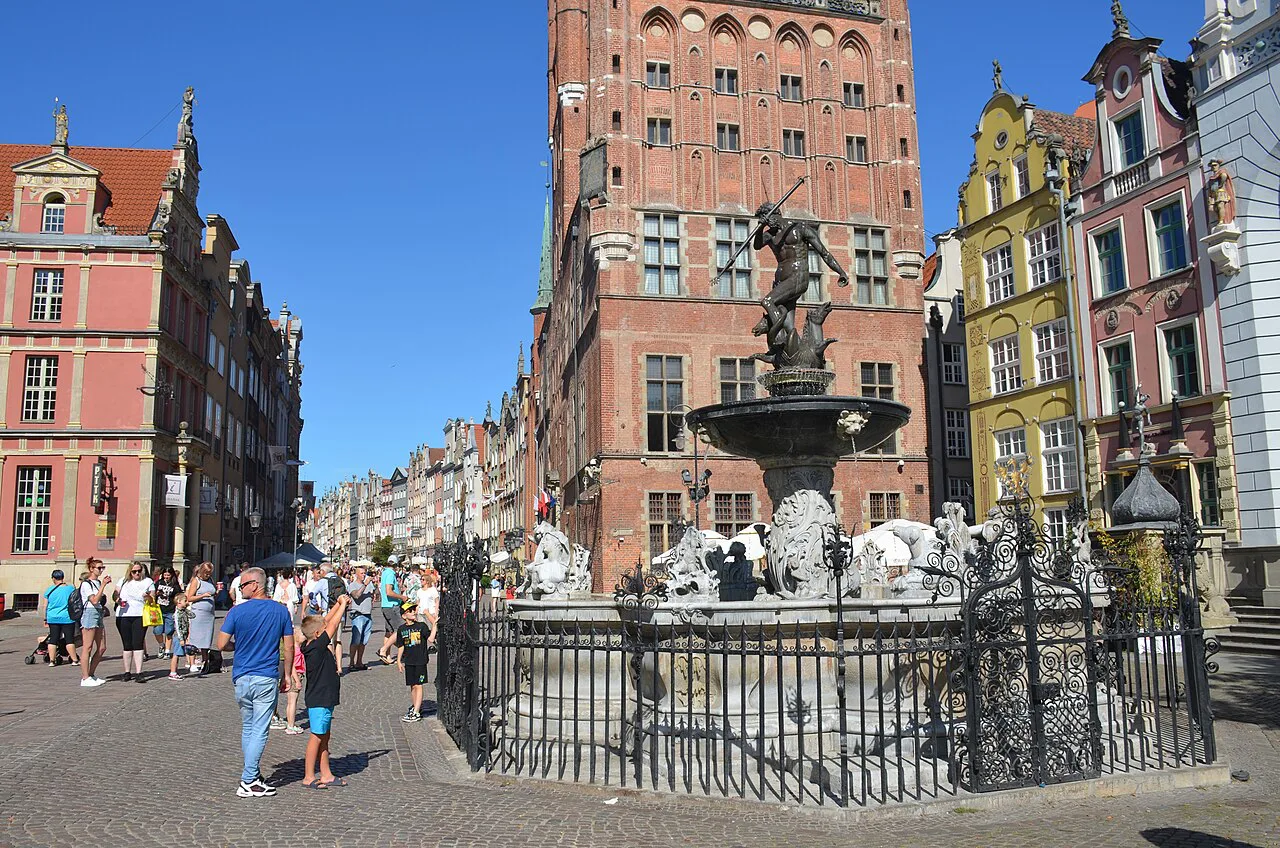 Neptune's Fountain on Long Market in Gdańsk.