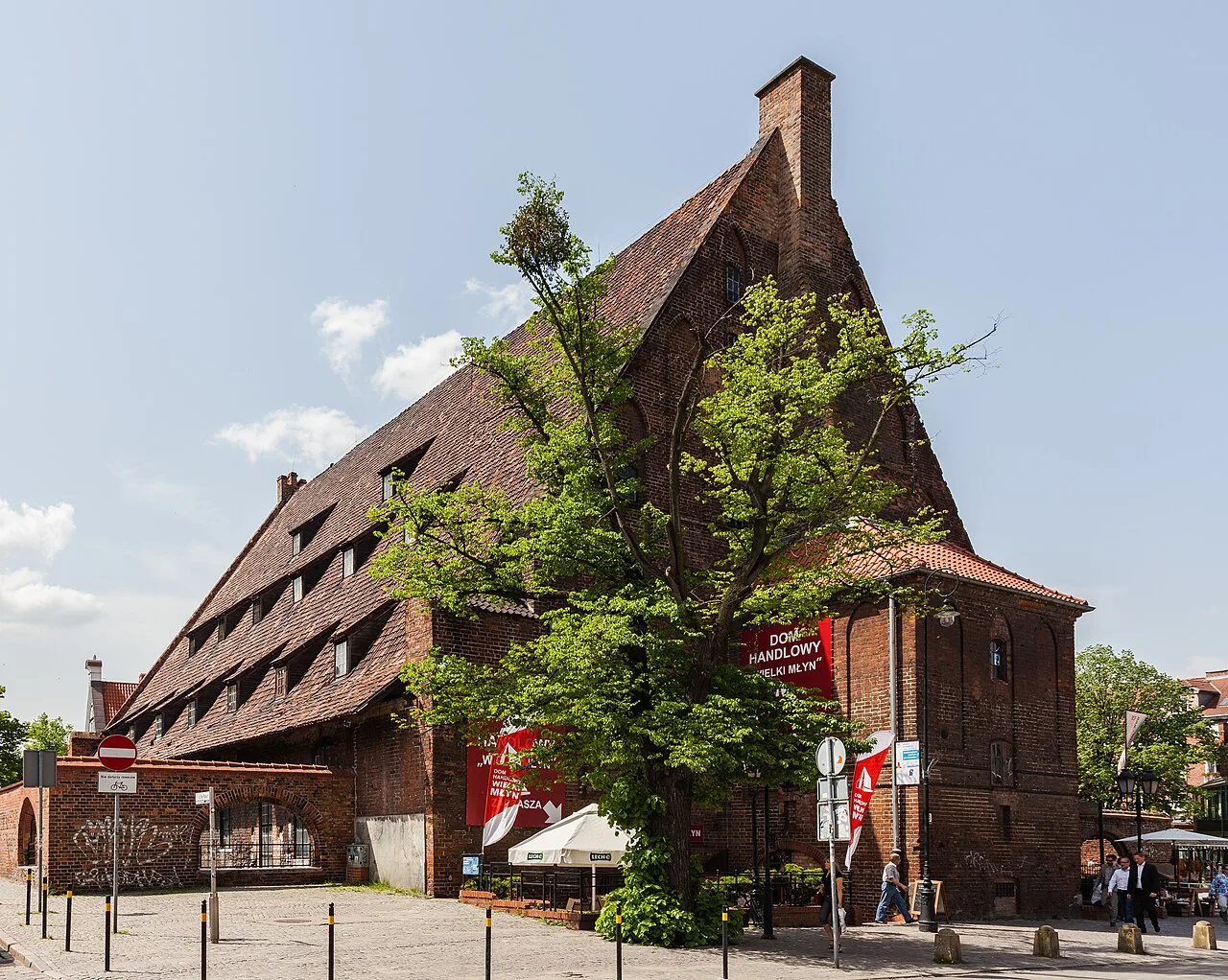 The steep brick gable of the Great Mill in Gdańsk.