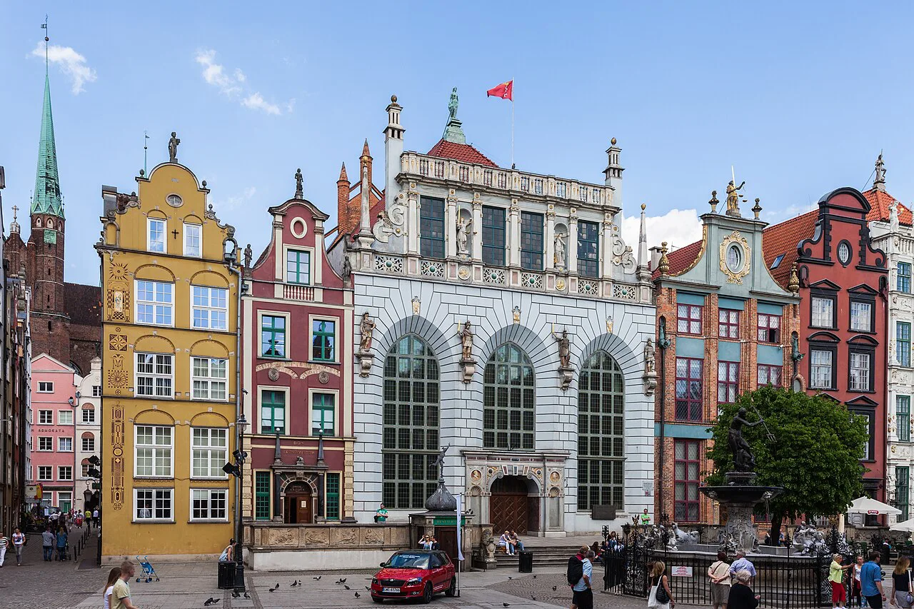Artus Court among the merchant houses of Long Market in Gdańsk.