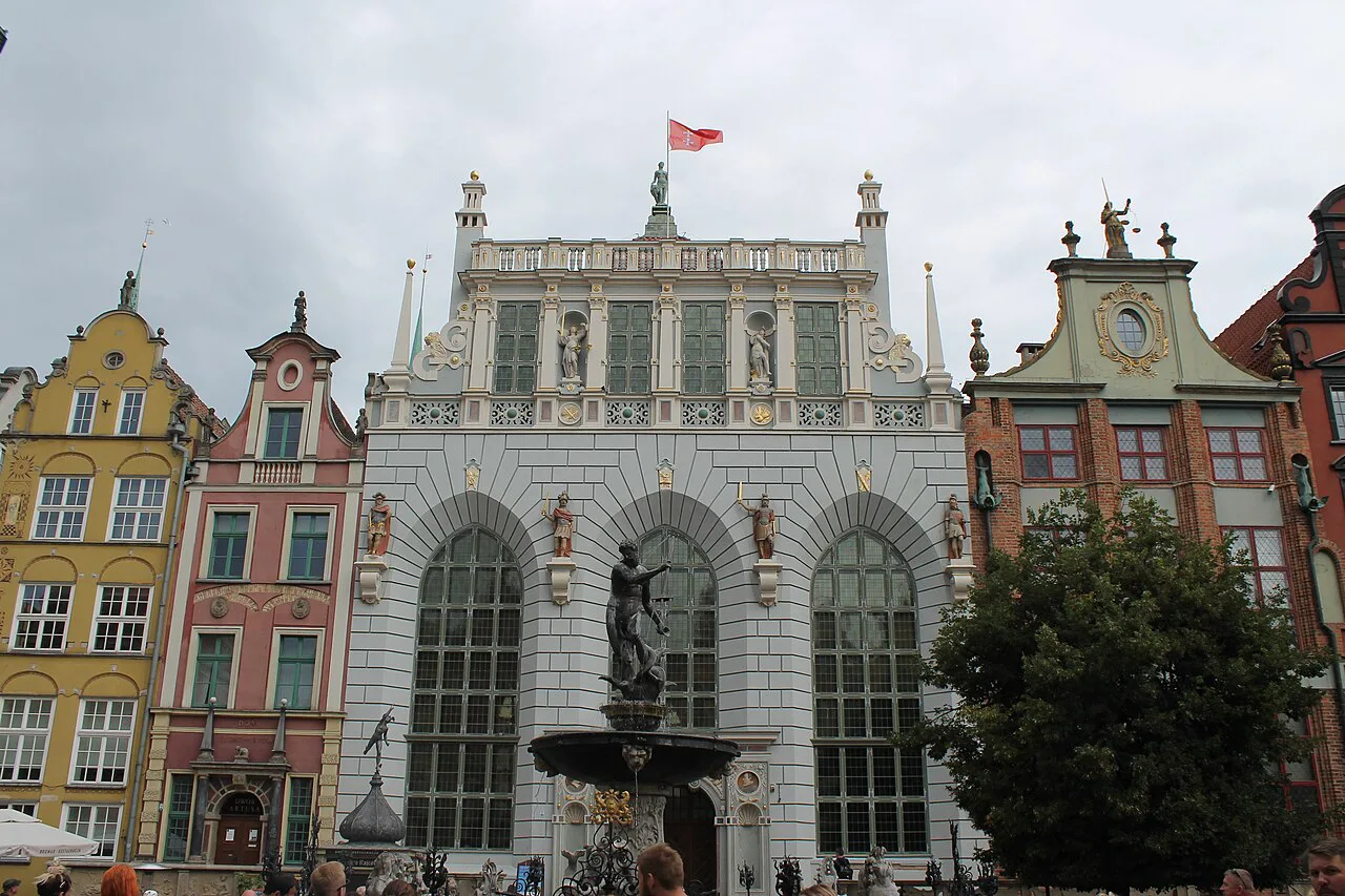 Artus Court and the Neptune Fountain on Long Market in Gdańsk.