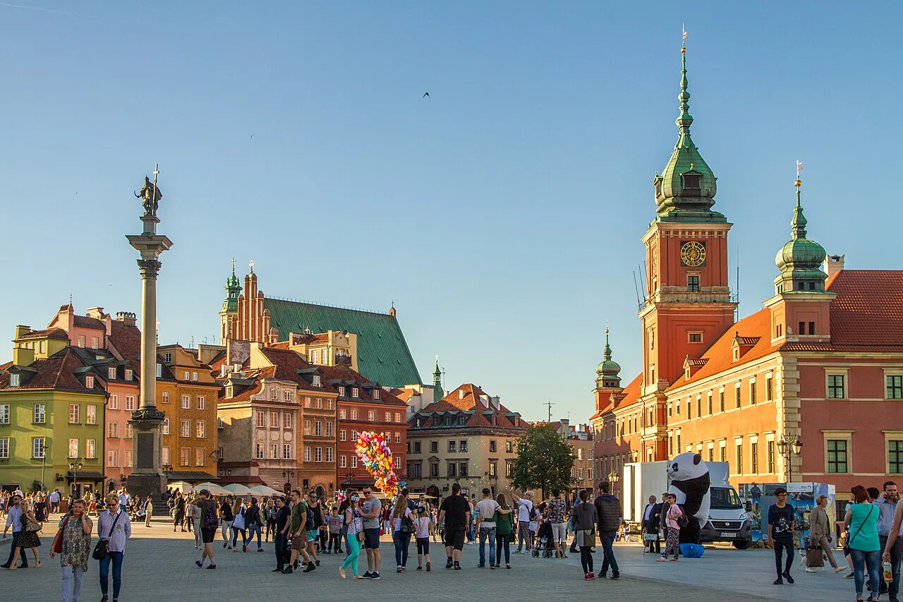 Castle Square and the Royal Castle in Warsaw.