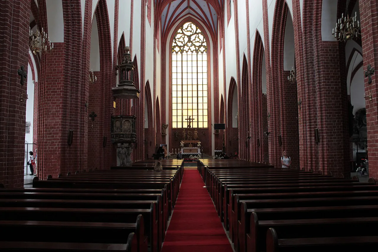The brick nave of St Mary Magdalene's Church in Wrocław.