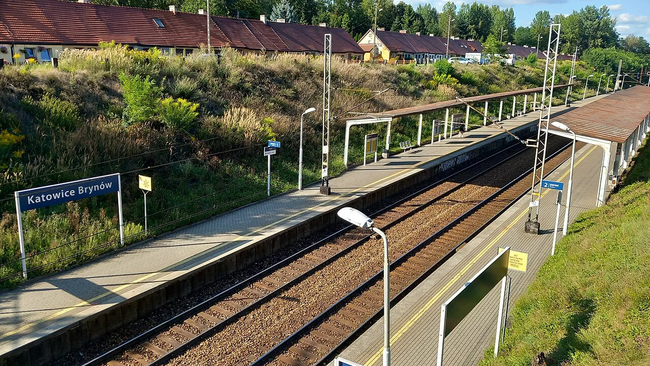 The Katowice Brynów railway stop.