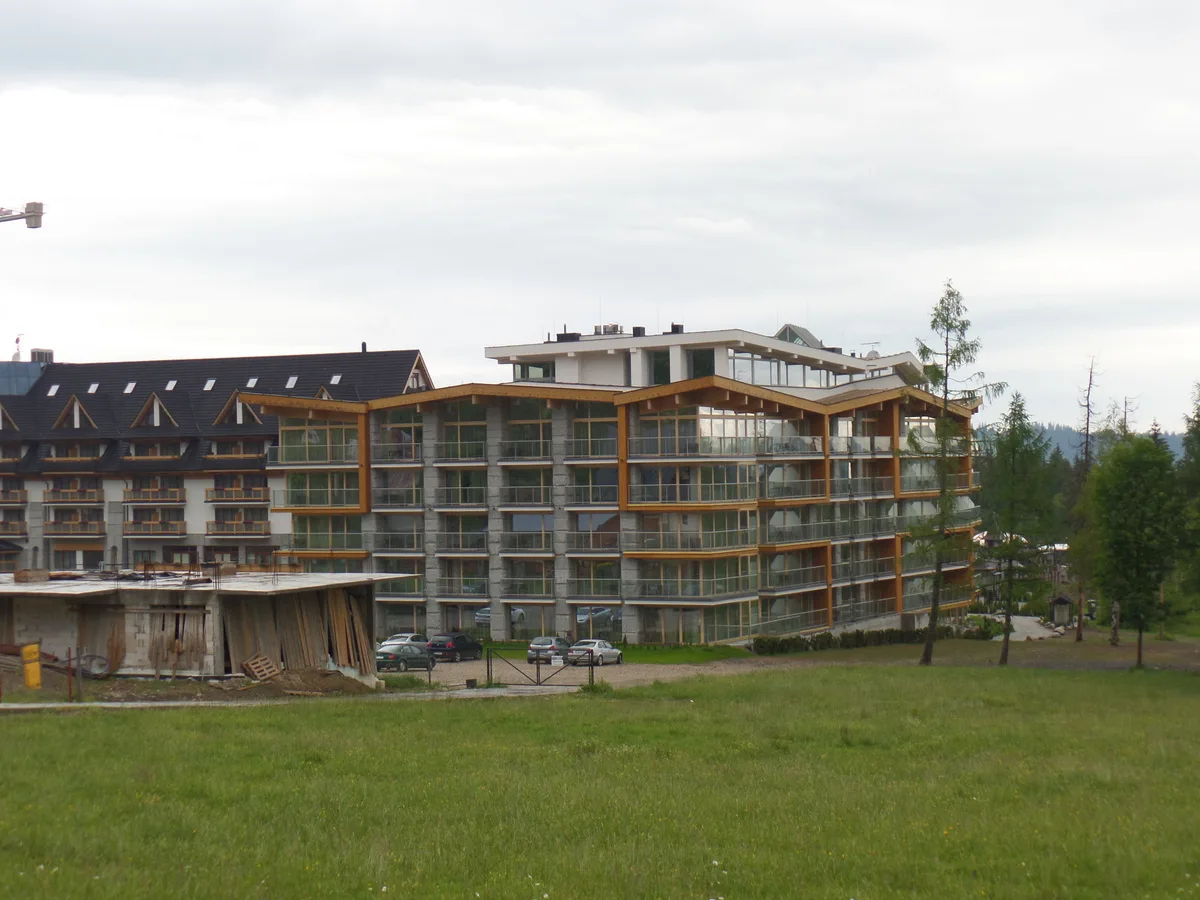 A new apartment building in Bystre, Zakopane.