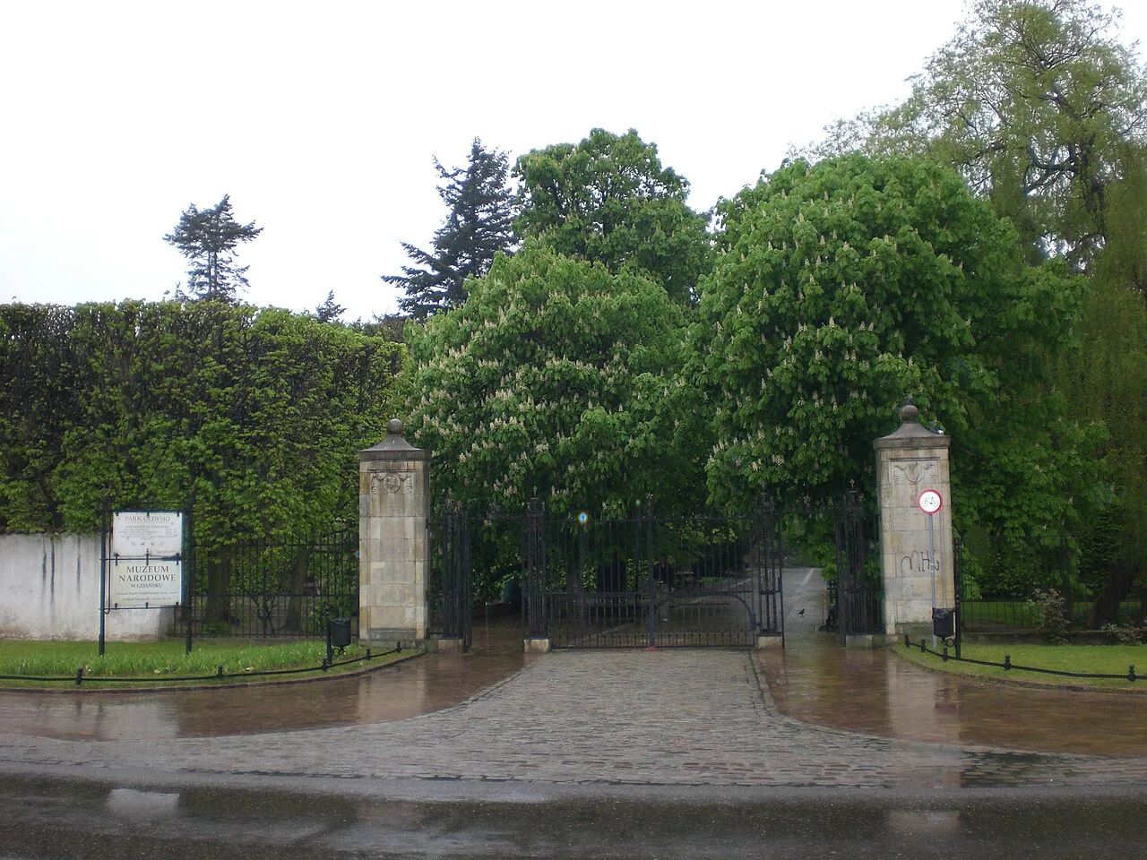 The gate to Oliwa Park in Gdańsk.