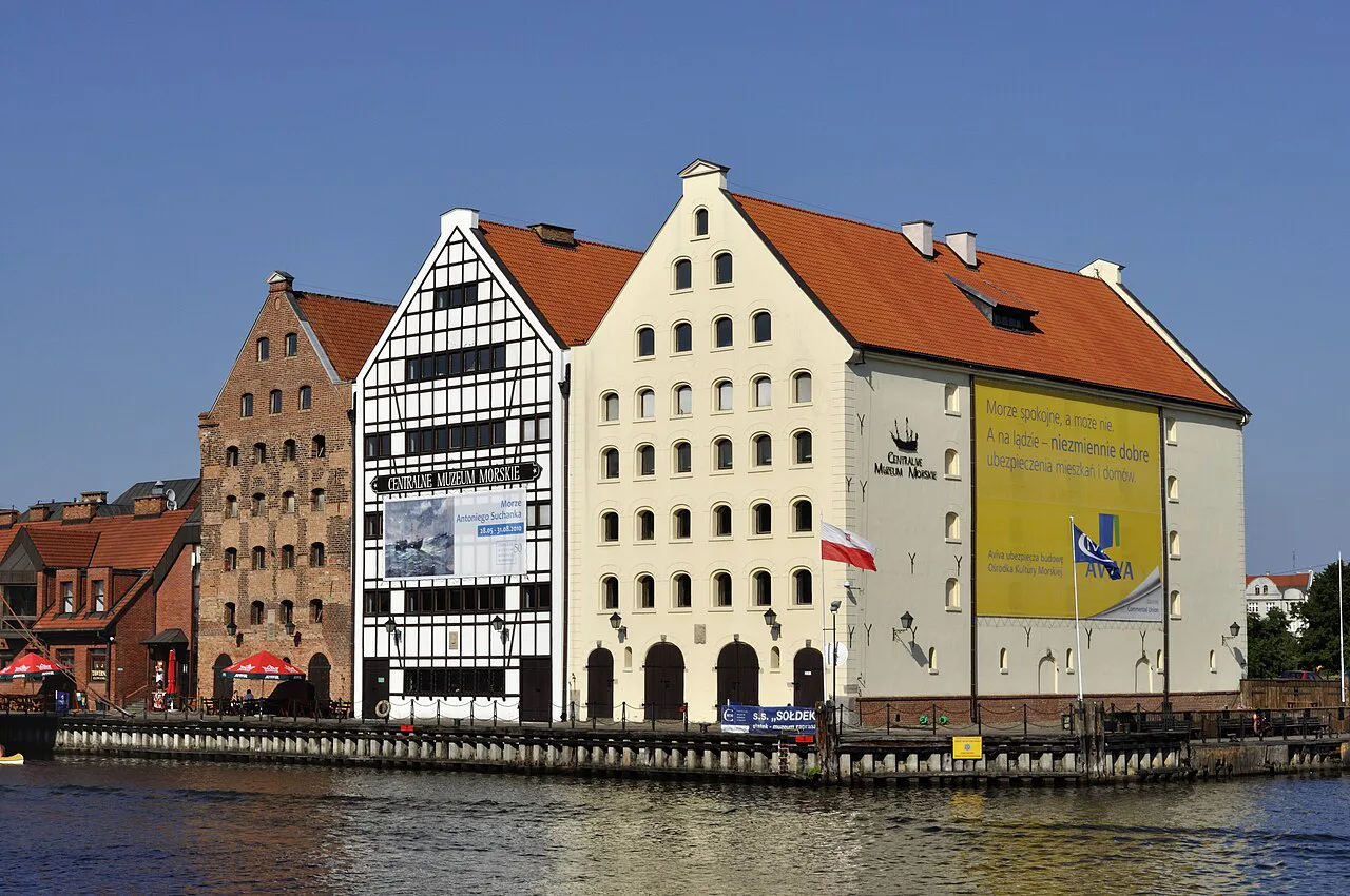 The Central Maritime Museum granaries on the Motława river in Gdańsk.