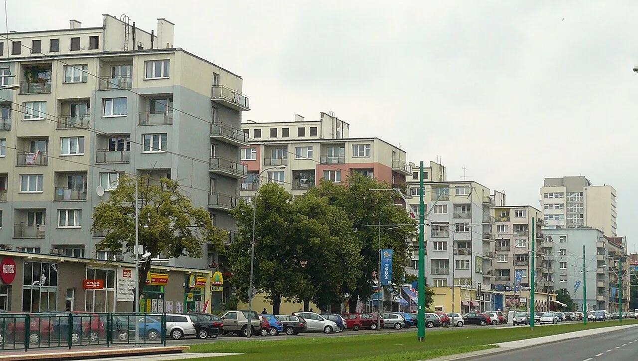 Modernist housing at Grunwaldzka 29–35 in Poznań.