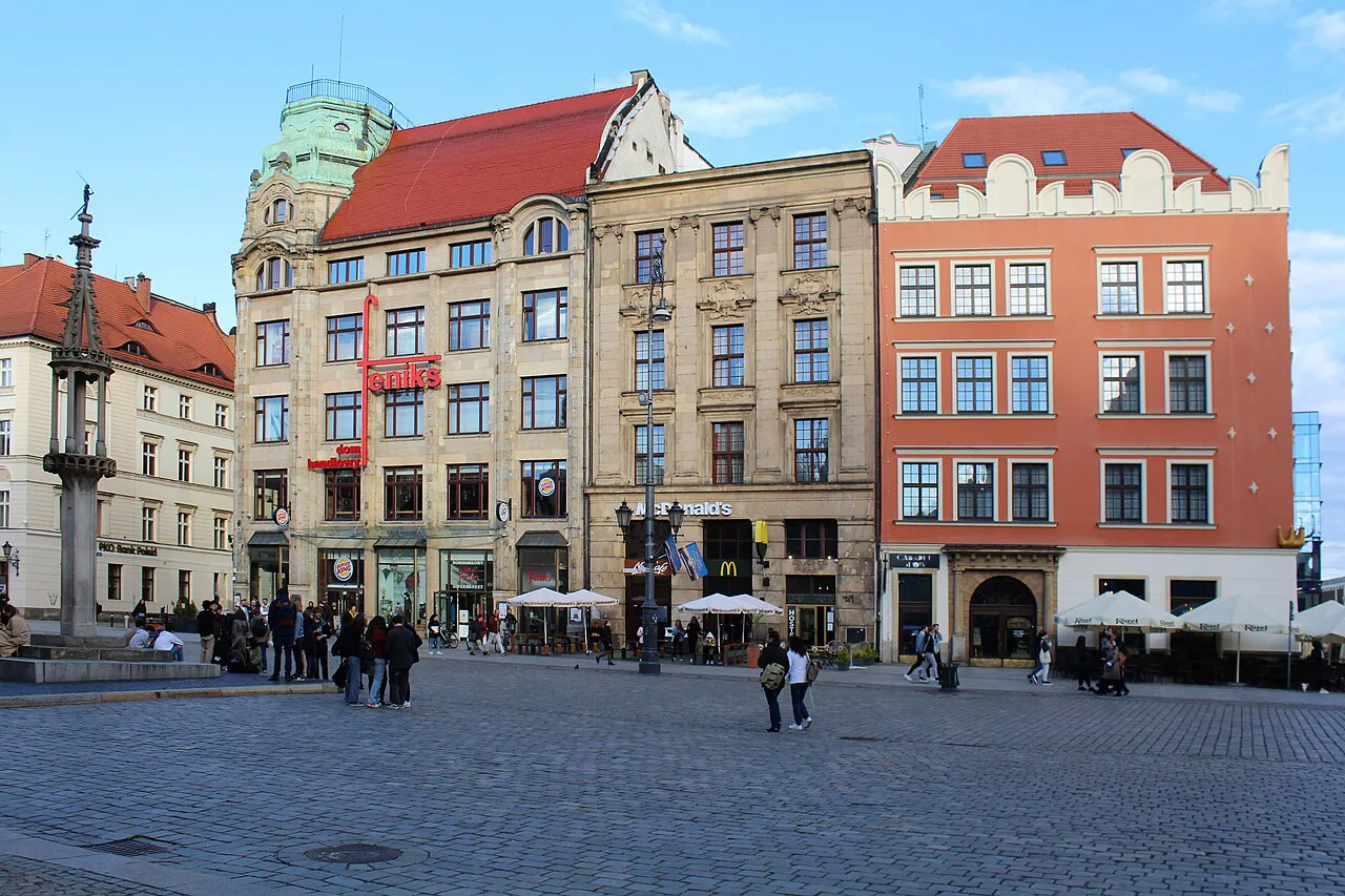Historic houses on the Market Square in Wrocław.