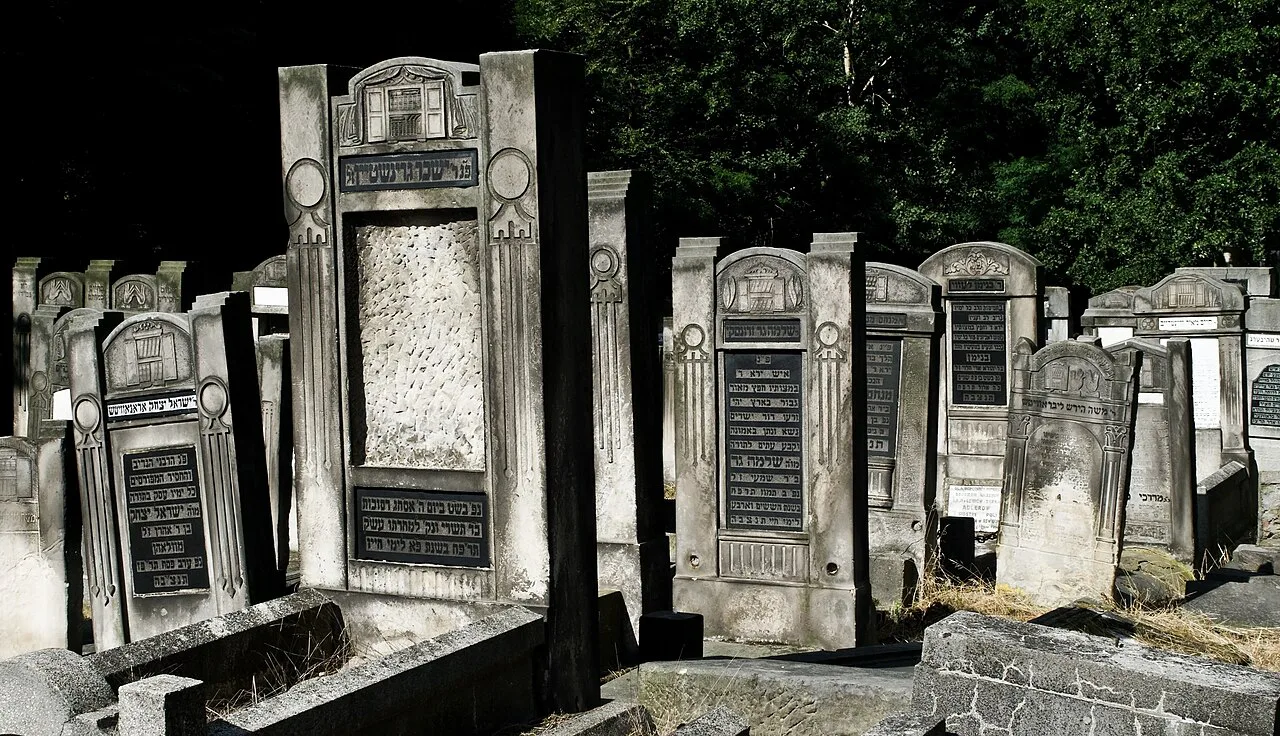 Gravestones at the New Jewish Cemetery in Łódź.