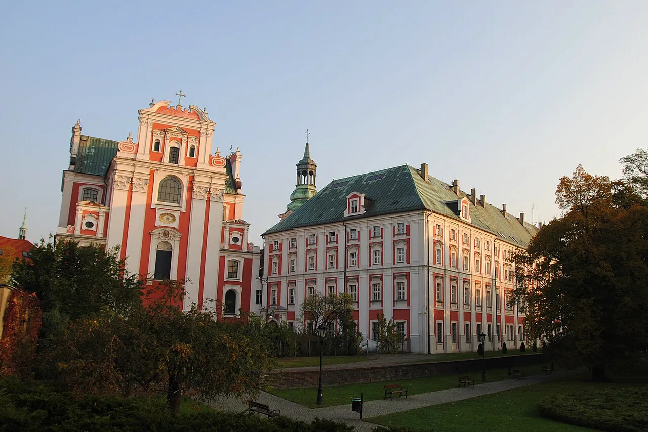 The parish church of St Stanislaus and the neighbouring former Jesuit buildings in Poznań.