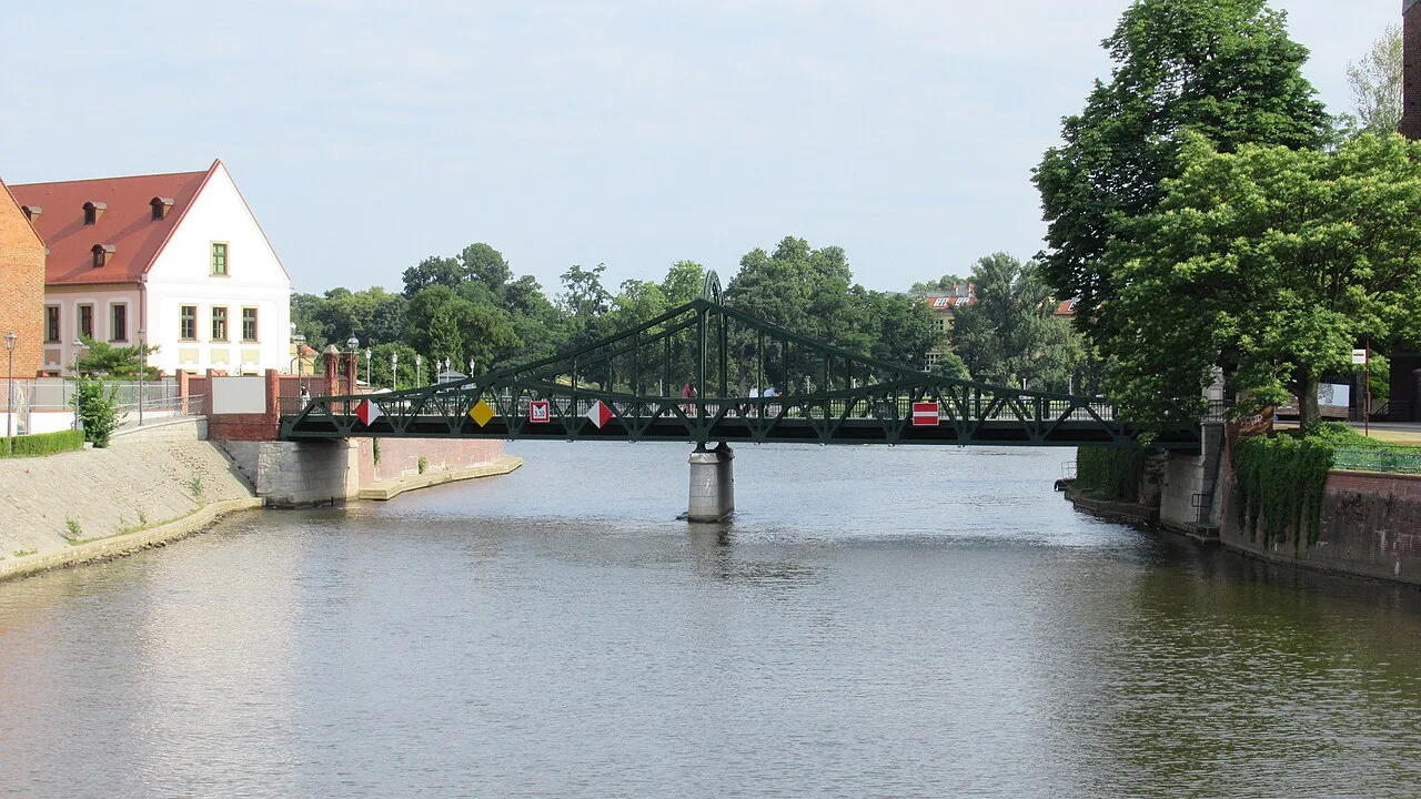 Tumski Bridge in Wrocław.