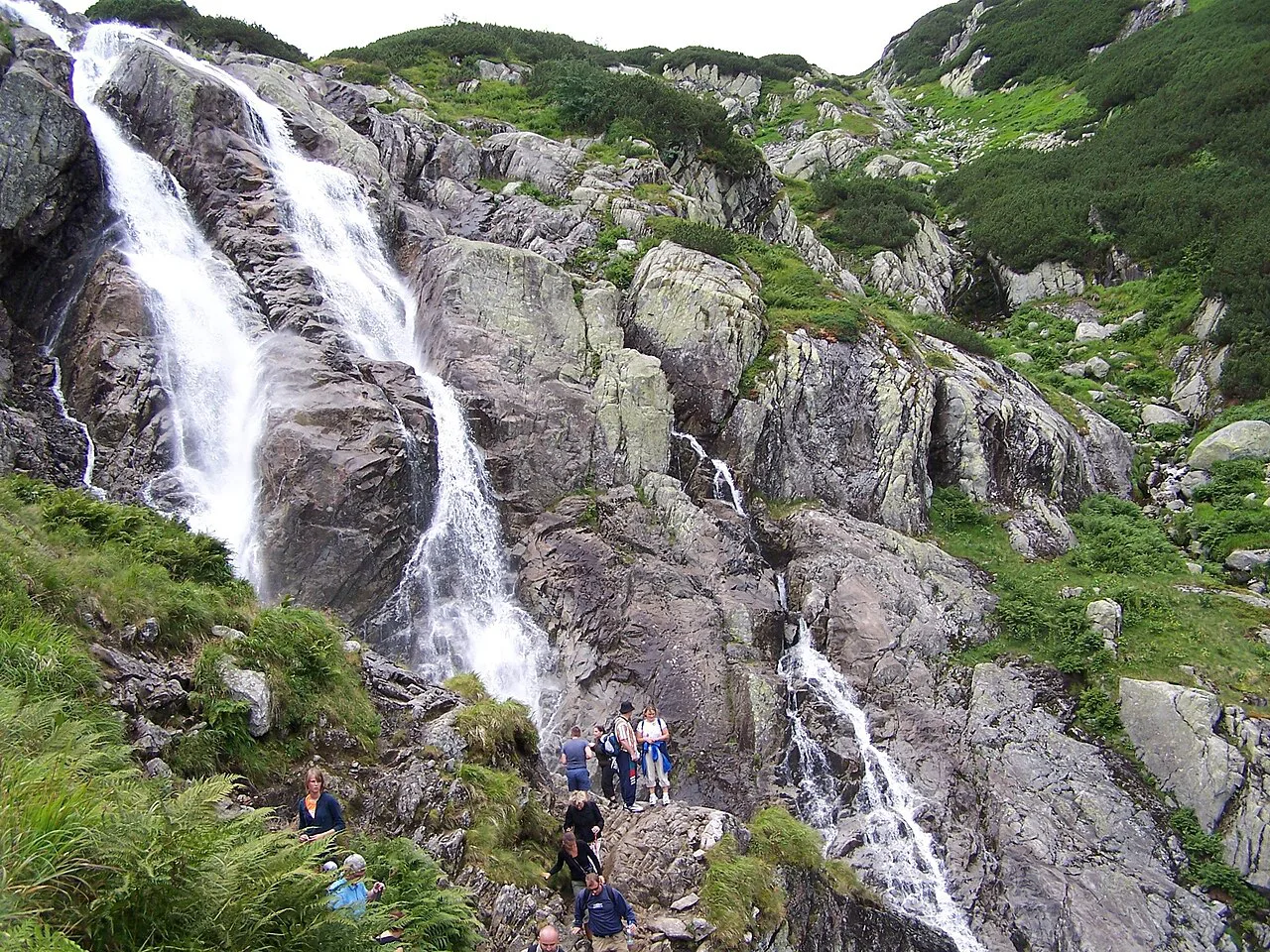 The Siklawa waterfall in the Roztoka Valley near Zakopane.