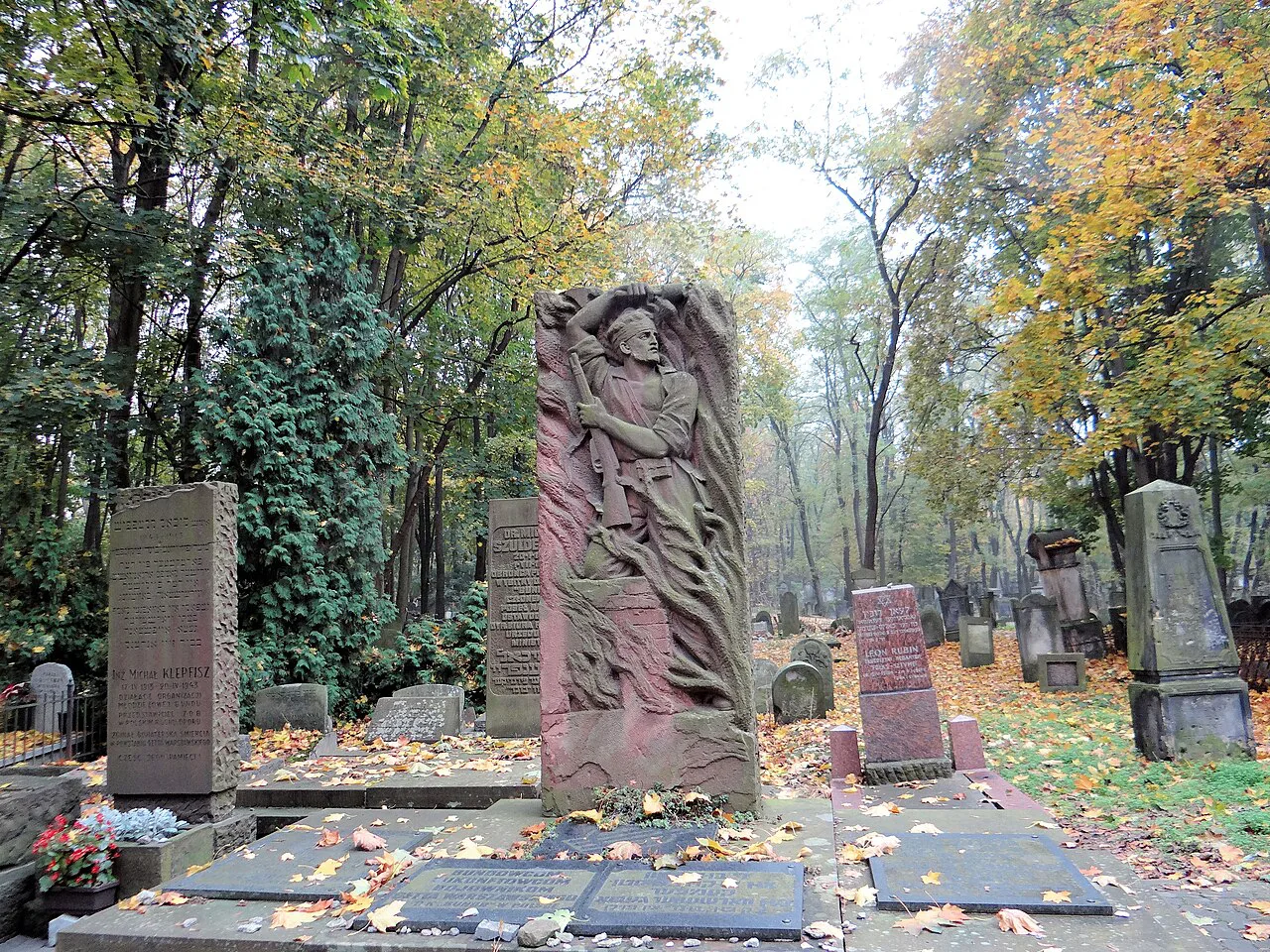Gravestones at the Powązki Jewish Cemetery in Warsaw.