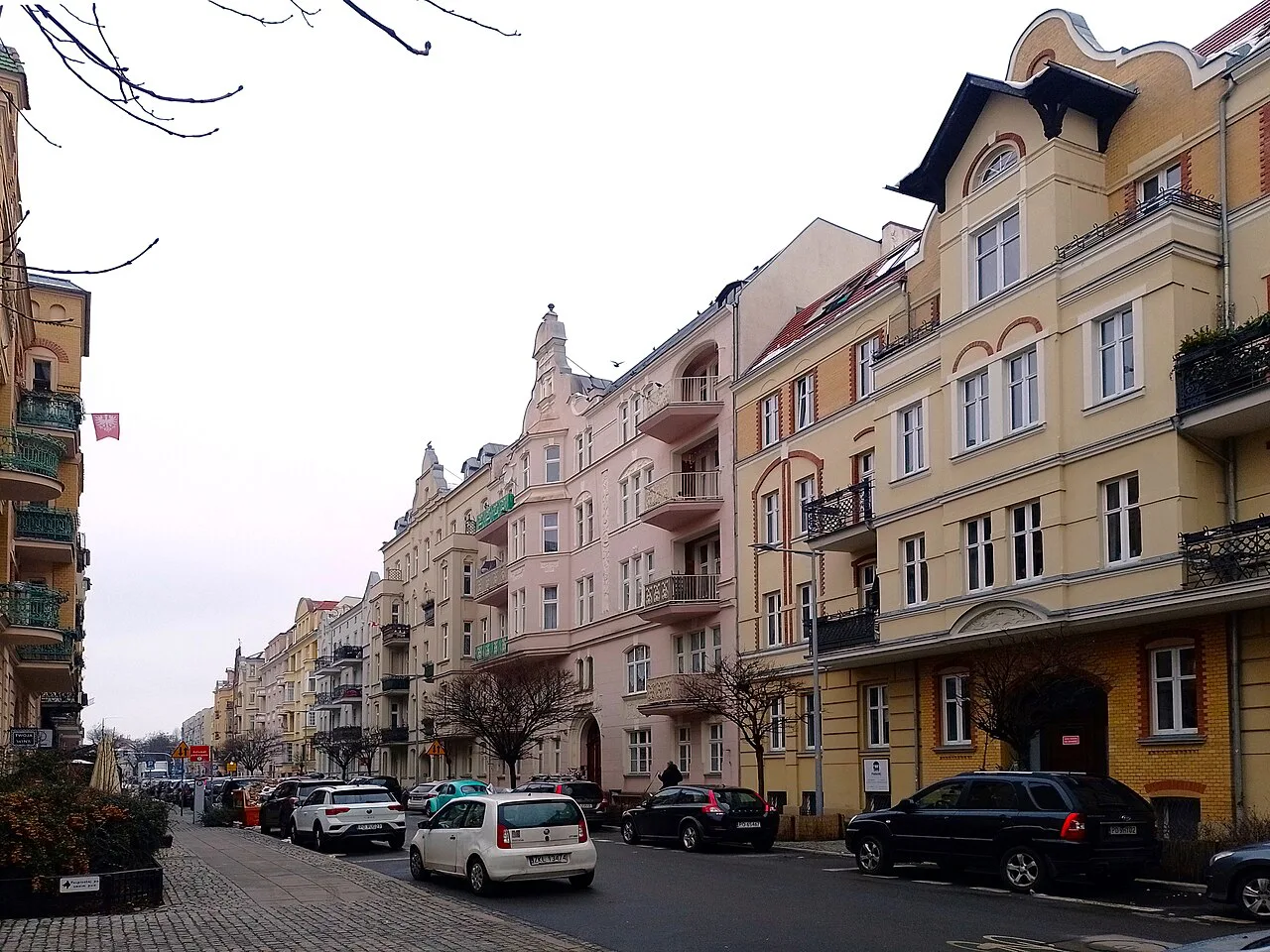 Tenement houses on Jackowskiego Street in Jeżyce, Poznań.