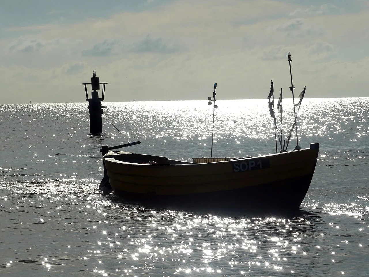 A fishing boat at the Karlikowo fishing harbour in Sopot.