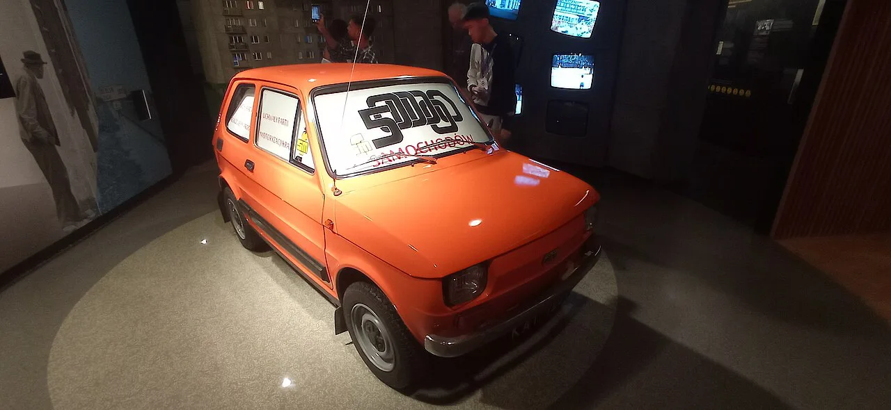 A Fiat 126p on display in the Silesian Museum in Katowice.