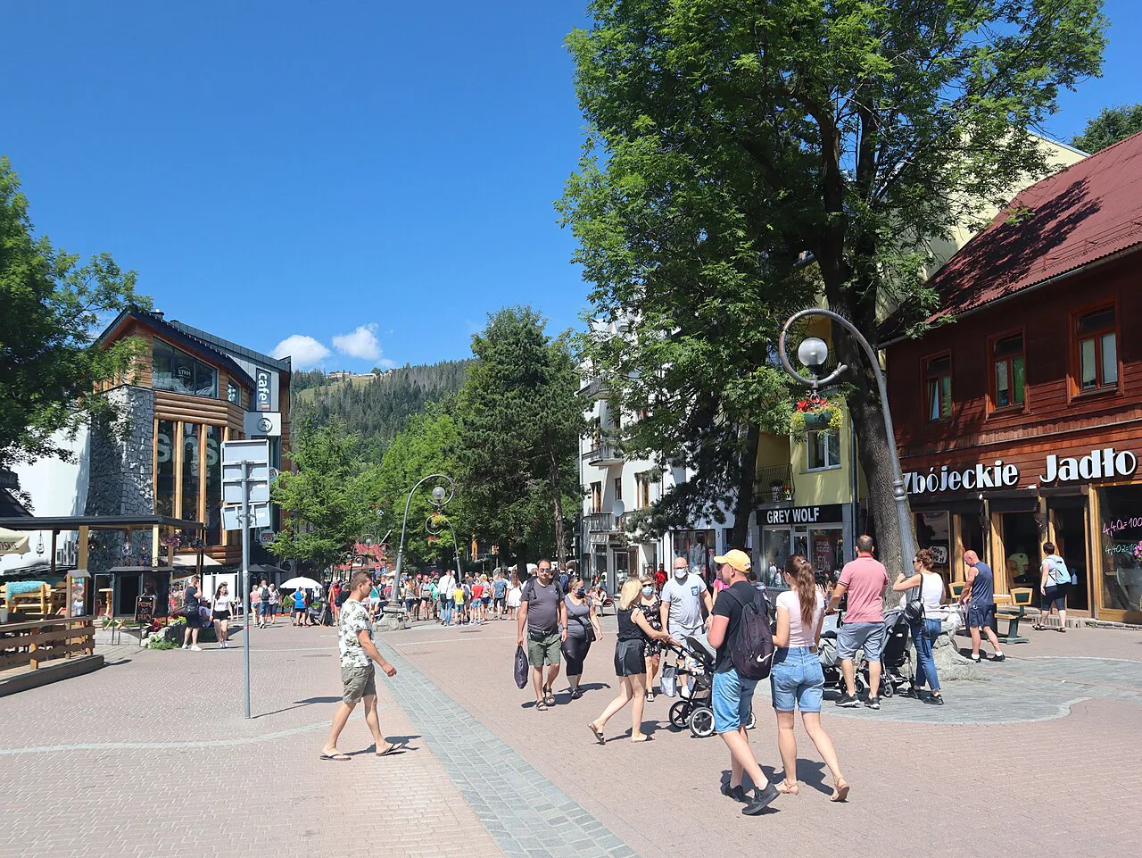 Krupówki street in Zakopane.