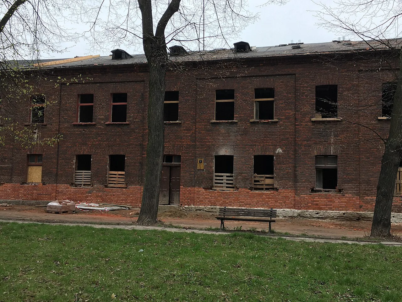 A restored workers' house (famuła) in Księży Młyn, Łódź.