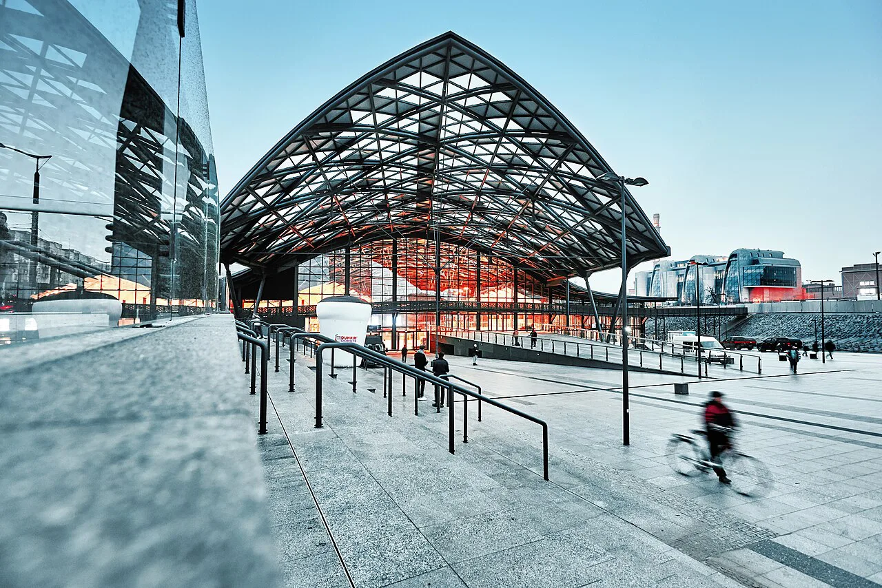 Łódź Fabryczna railway station.