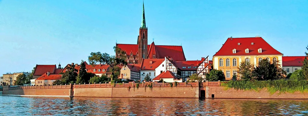 Ostrów Tumski seen across the Oder in Wrocław.