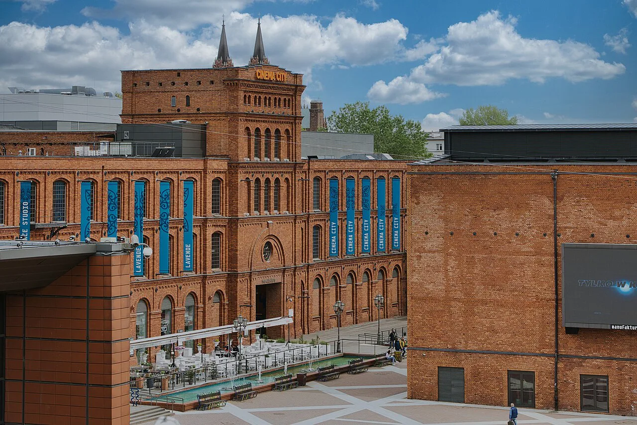 Part of the Manufaktura market square in Łódź.