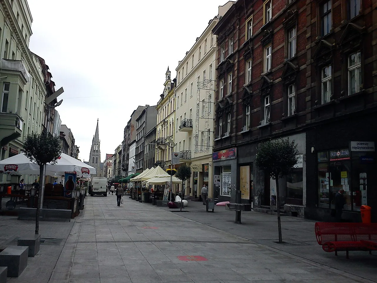 Pedestrianised Mariacka Street in Katowice.