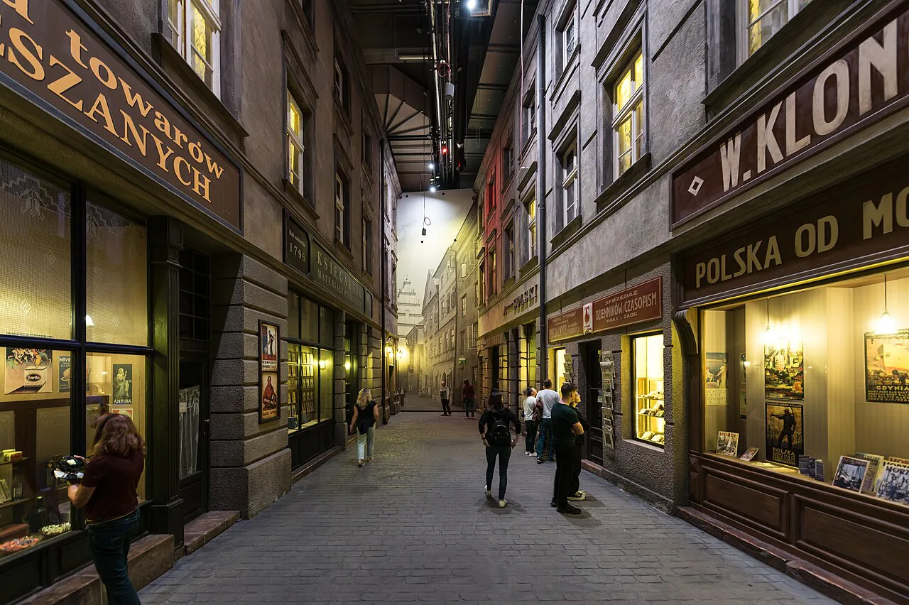 A recreated street inside the Museum of the Second World War in Gdańsk.