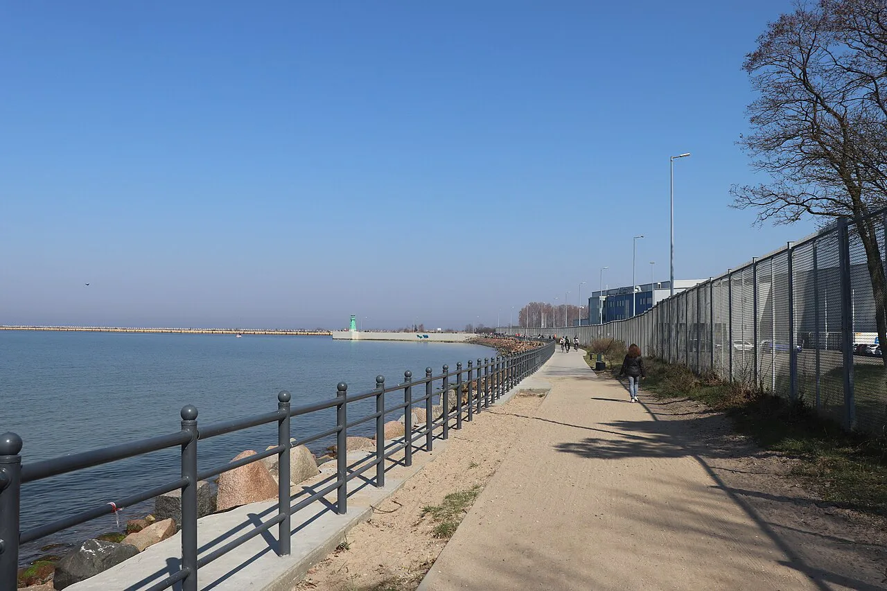 A seaside path near the free zone in Nowy Port, Gdańsk.