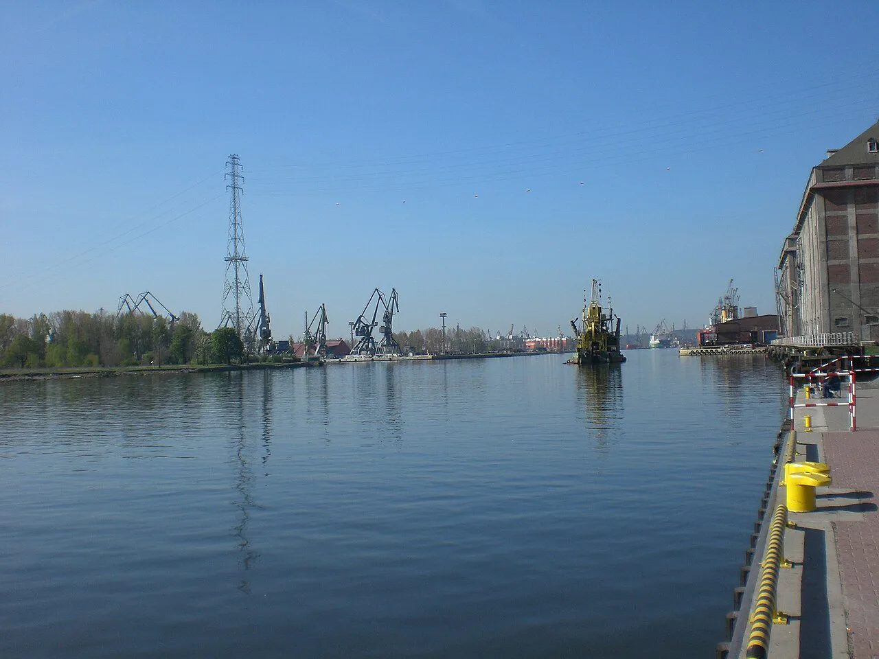 The Dead Vistula in the port of Gdańsk at Nowy Port.