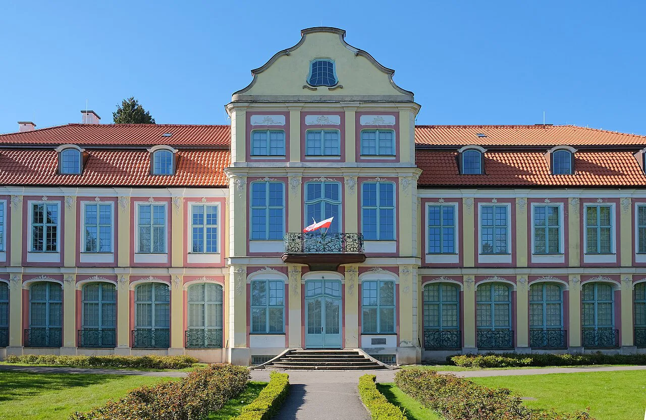 The façade of Oliwa Palace in Gdańsk.