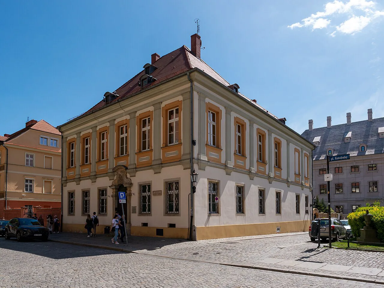A historic building on Ostrów Tumski in Wrocław.