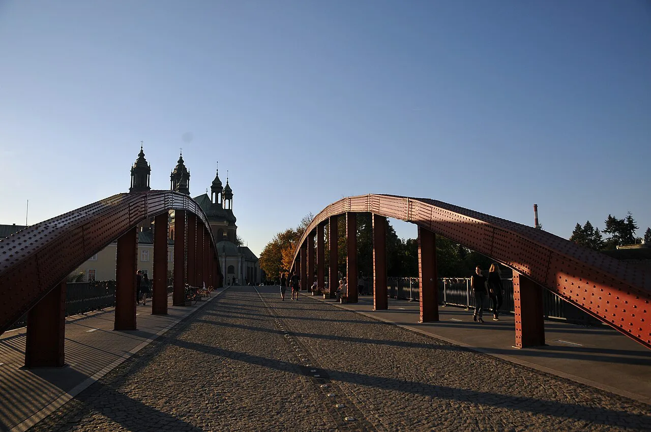 A footbridge leading to Ostrów Tumski in Poznań.