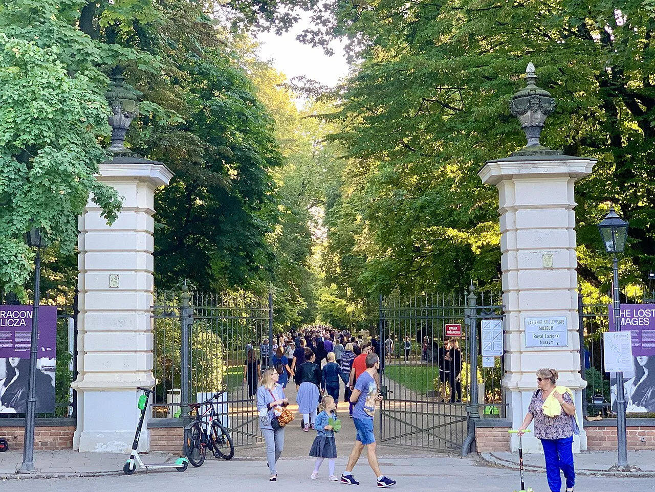 The Agrykola Street gate into Łazienki Park in Warsaw.