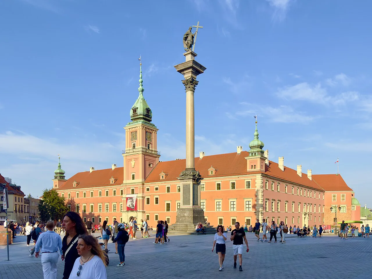 Castle Square and the western facade of the Royal Castle in Warsaw.