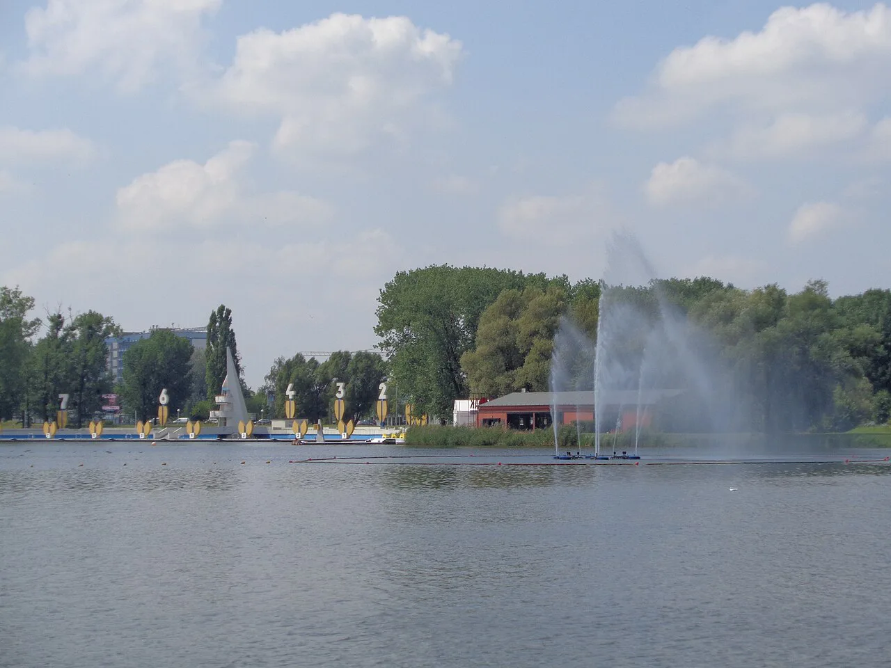 A fountain on Lake Malta in Poznań.