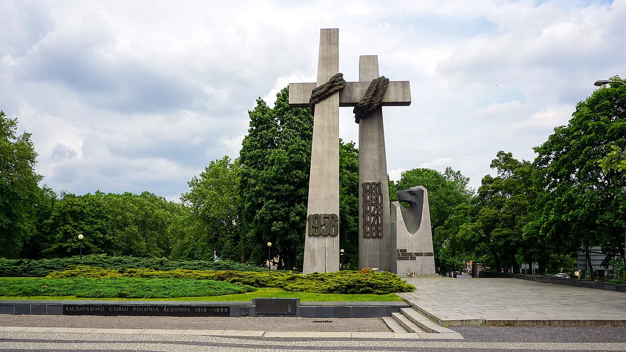 The Monument to the Victims of June 1956 on Adam Mickiewicz Square in Poznań.