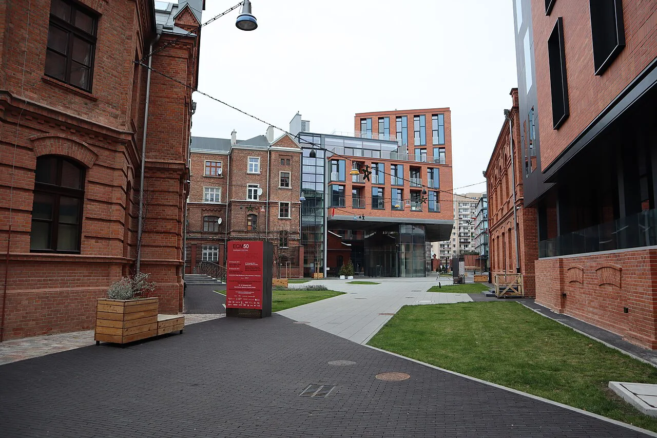 Red-brick buildings at the Koneser Centre in Praga, Warsaw.