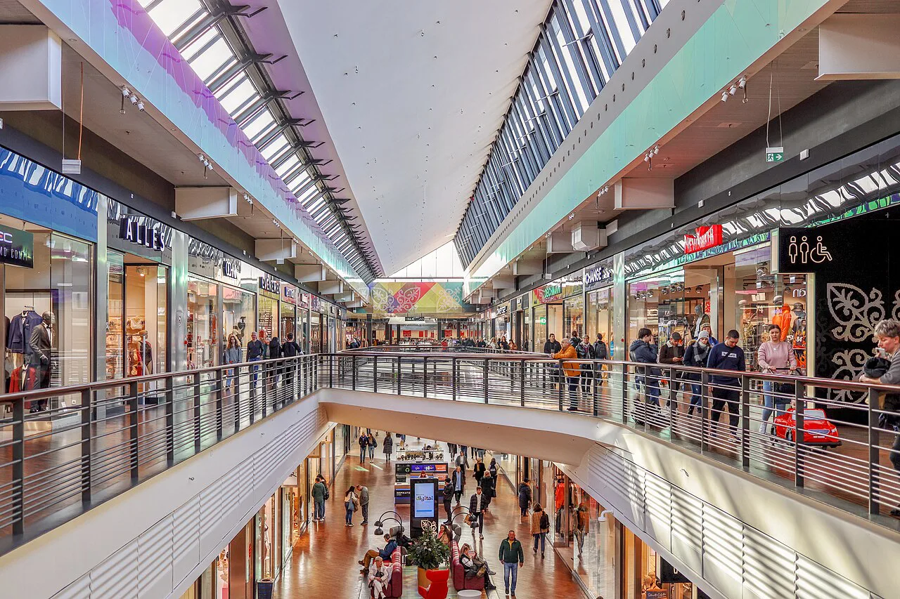 Inside the Manufaktura shopping mall in Łódź.