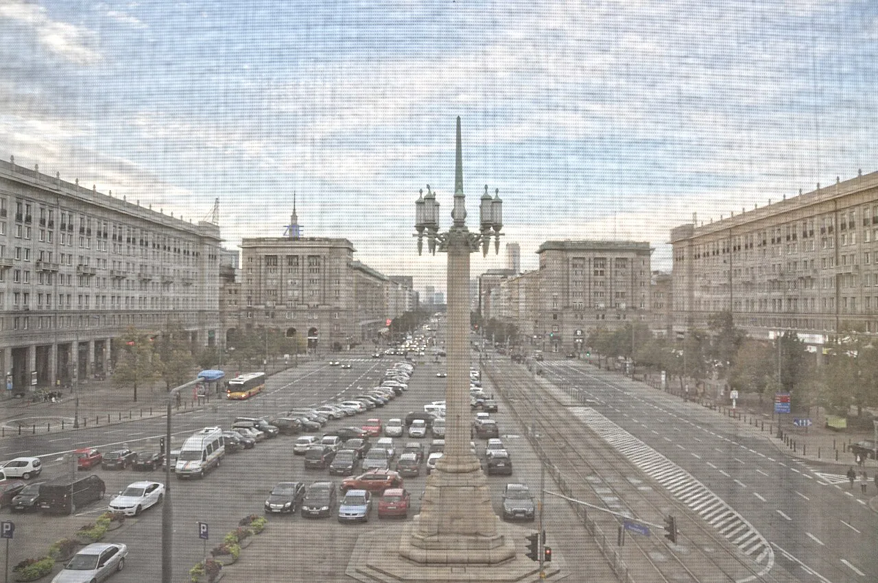 Constitution Square in Warsaw, part of the MDM housing district, seen from the MDM Hotel.