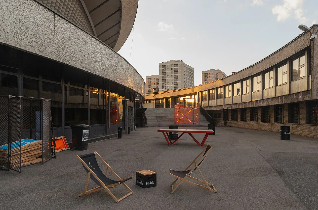 The terrace walkway around the Spodek in Katowice.