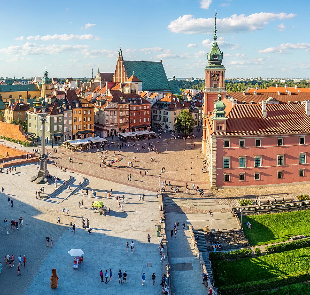 Castle Square in Warsaw from above.