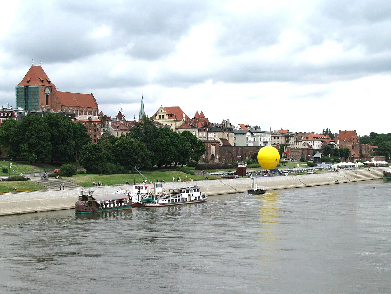 Toruń Cathedral rising above the Old Town and city walls.