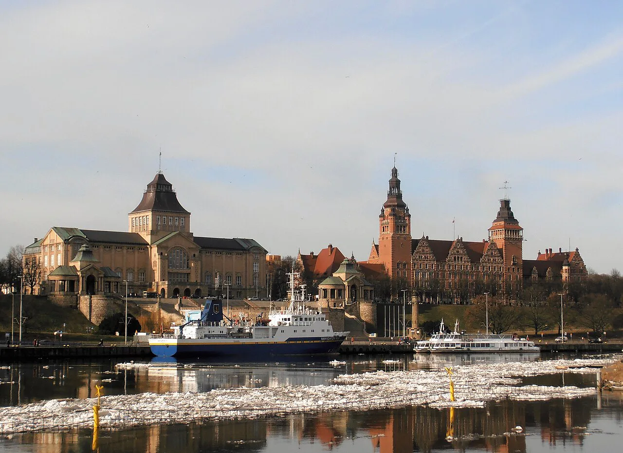 Wały Chrobrego in Szczecin in February 2021.