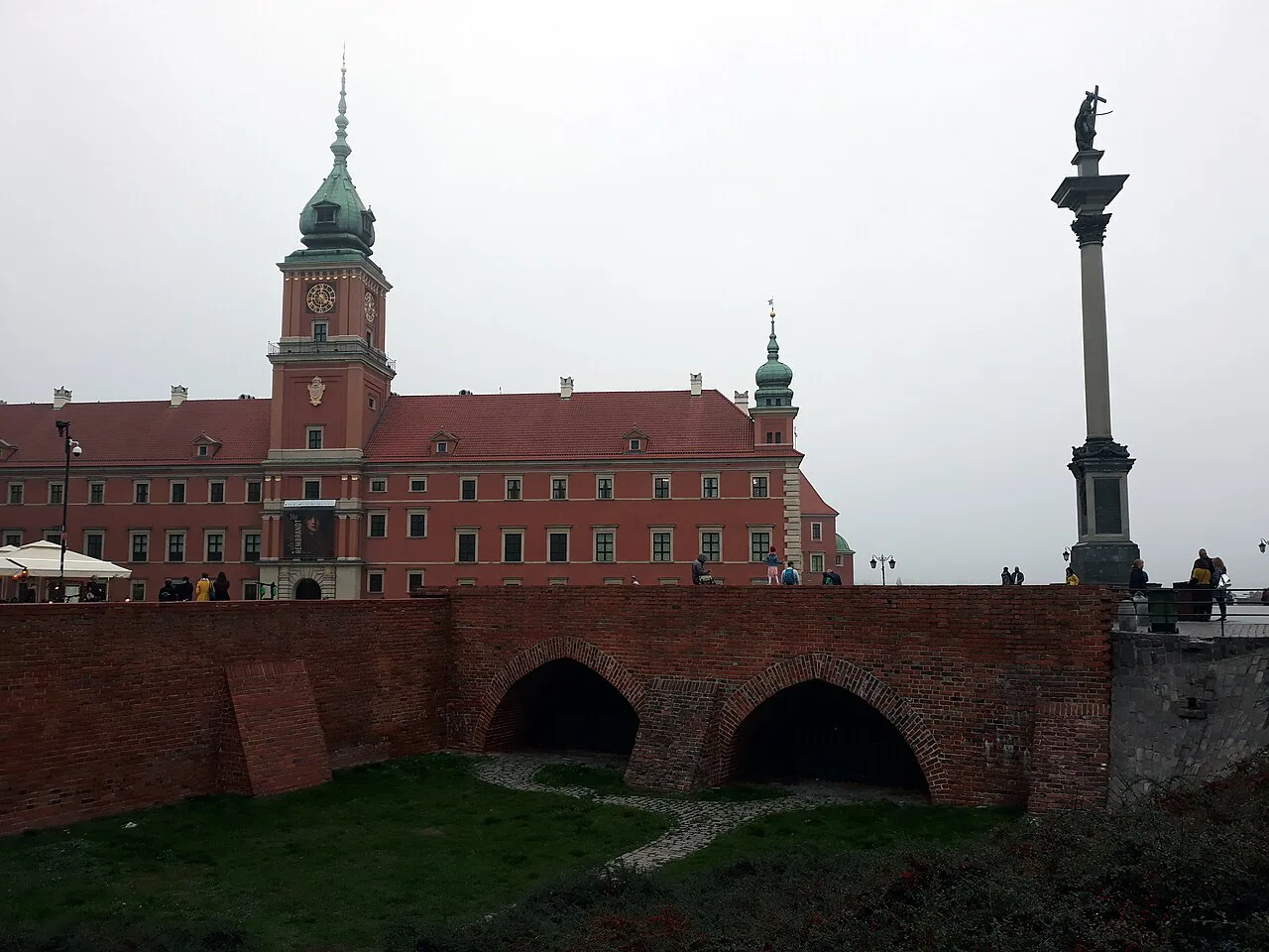 The Royal Castle and Sigismund's Column in Warsaw.
