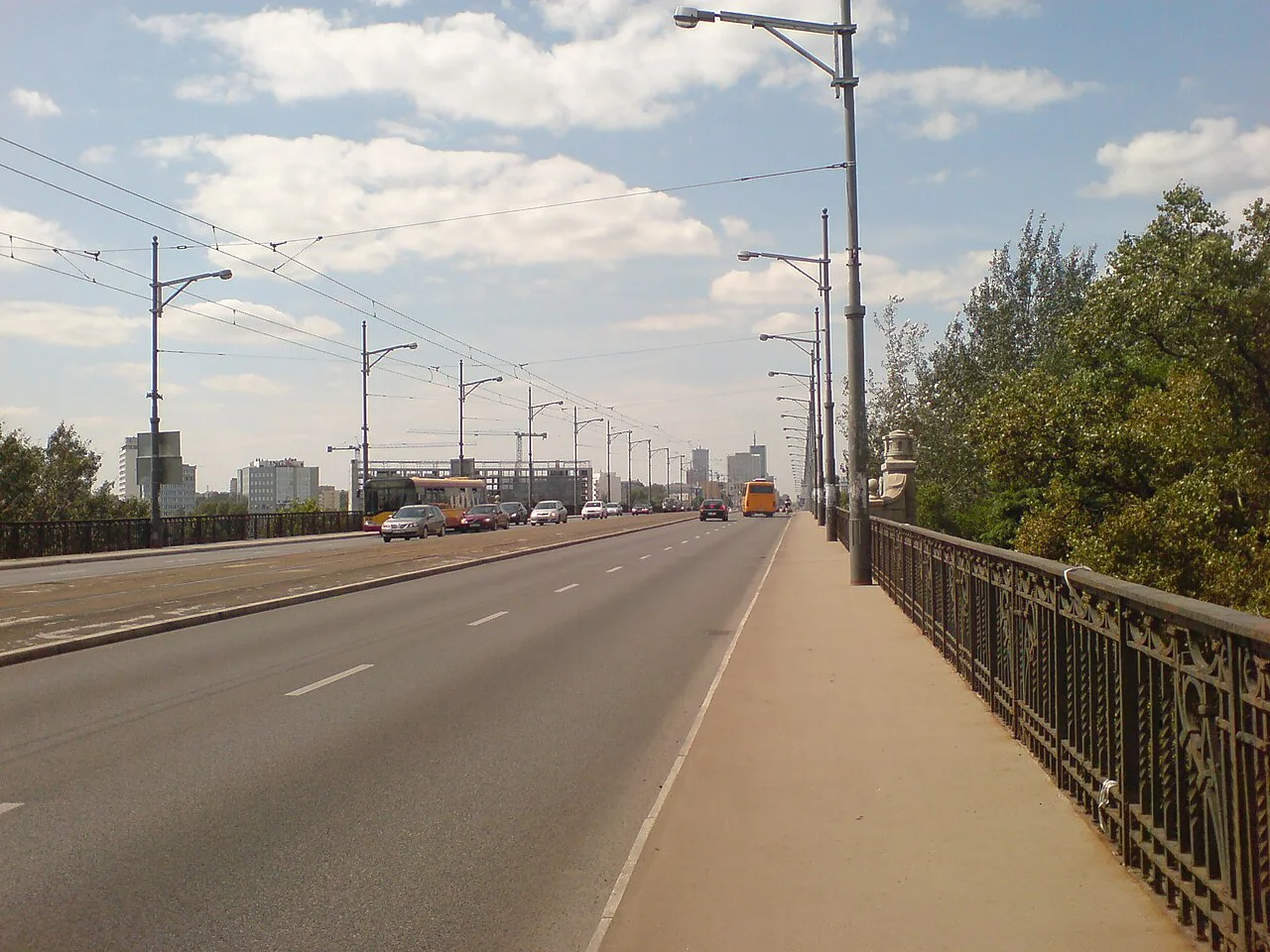 Poniatowski Bridge in Warsaw, looking west.
