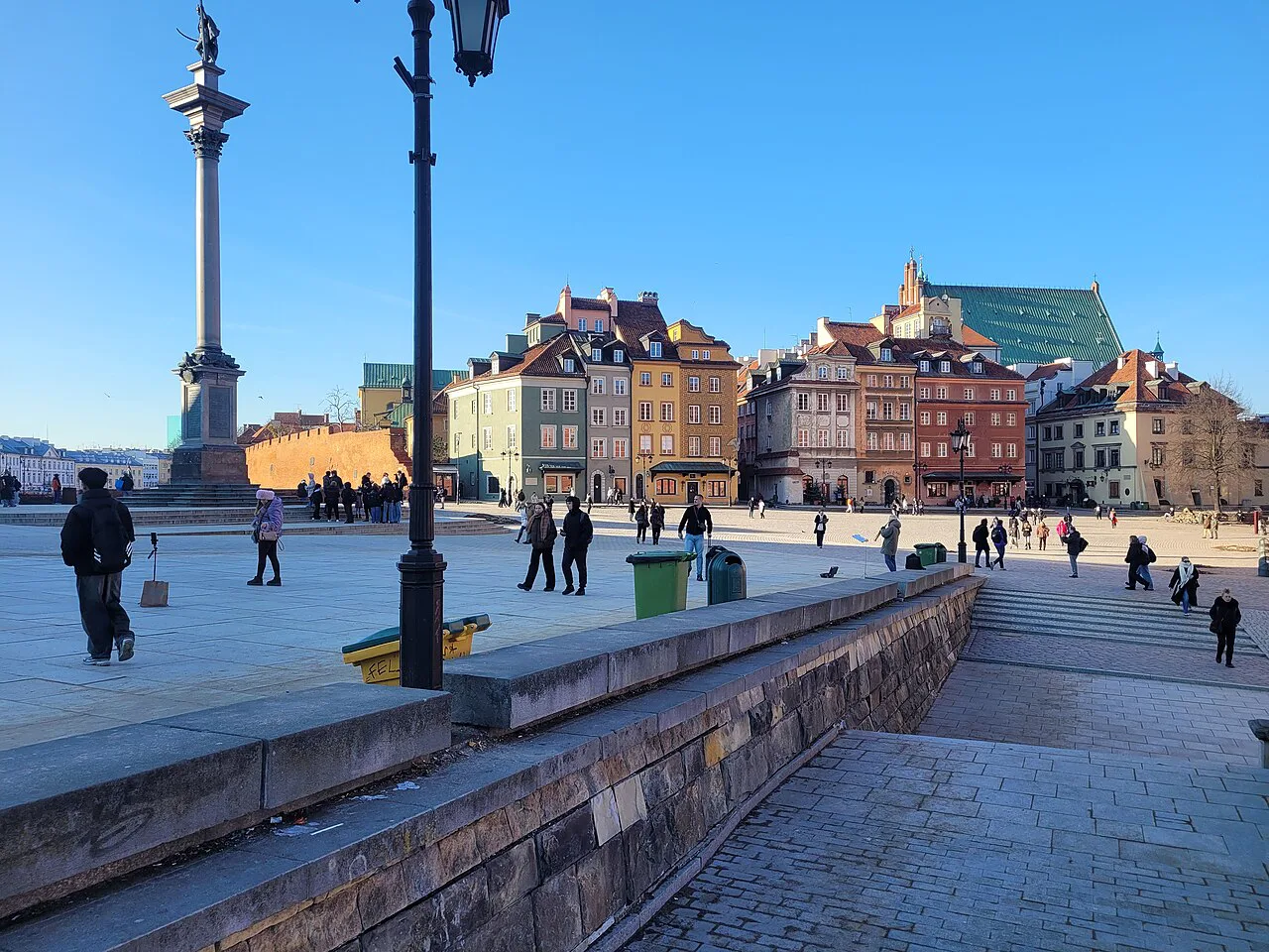 Sigismund's Column and Old Town houses on Castle Square in Warsaw.