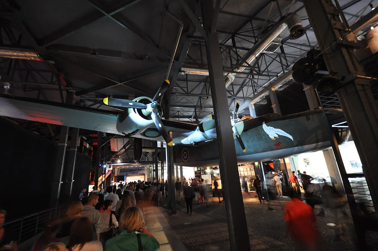 A replica B-24 Liberator in the Warsaw Rising Museum.