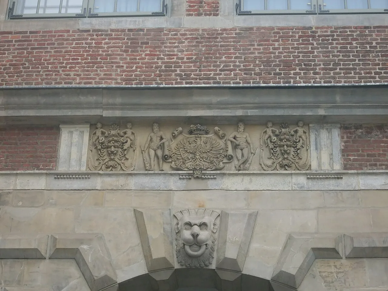 Carved relief on the Green Gate in Gdańsk.