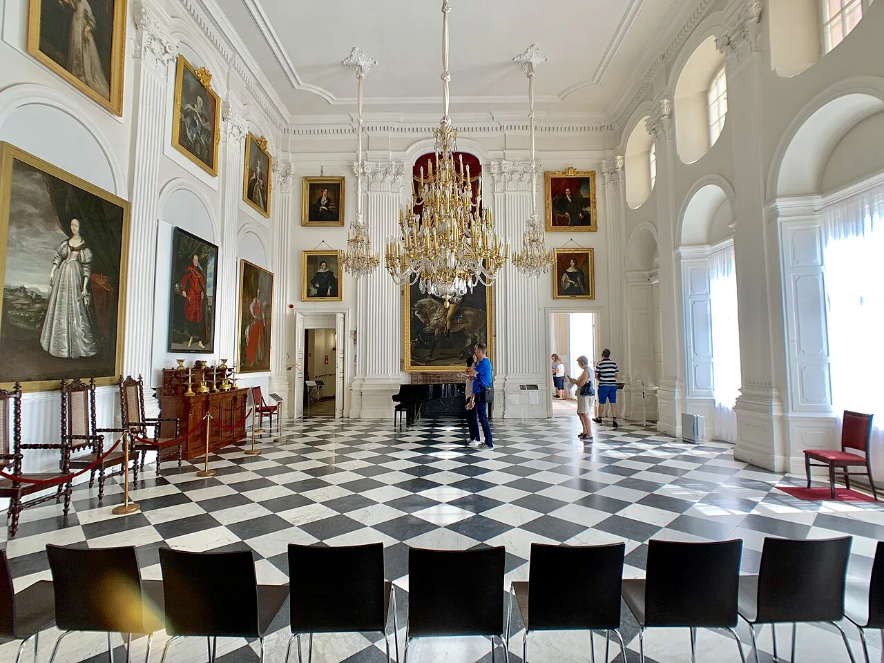 The White Hall in Wilanów Palace, Warsaw.